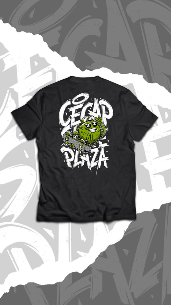 Camiseta Cecap Skate Plaza - Preta - Verso