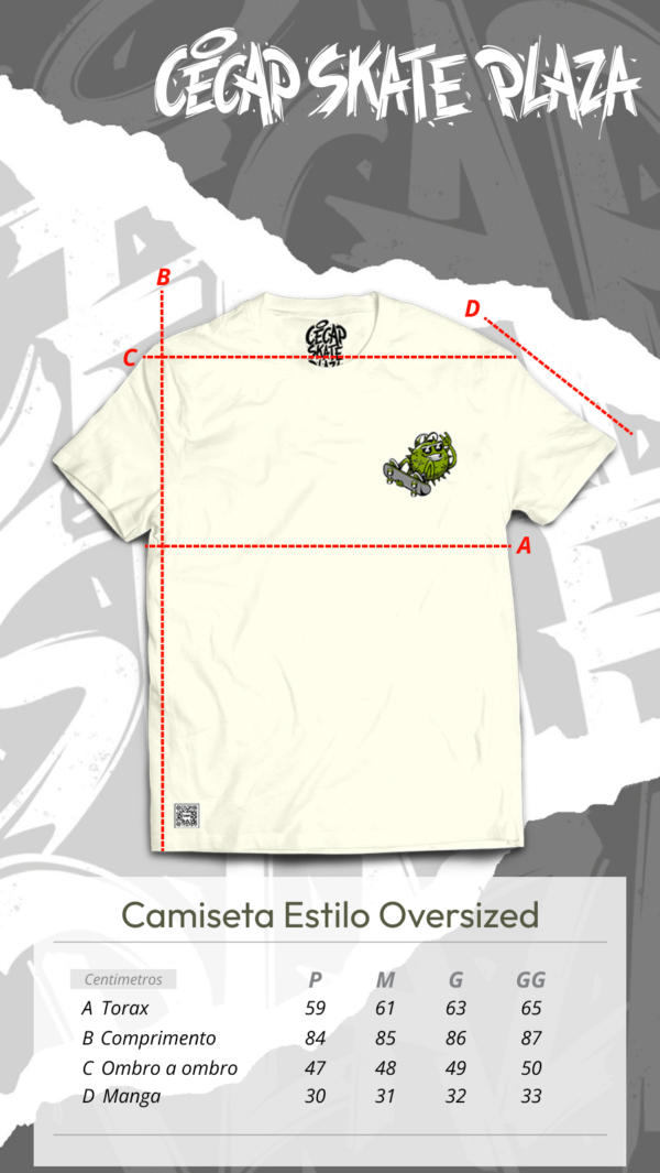 Medidas Camiseta Cecap Skate Plaza - Off-white - Frente