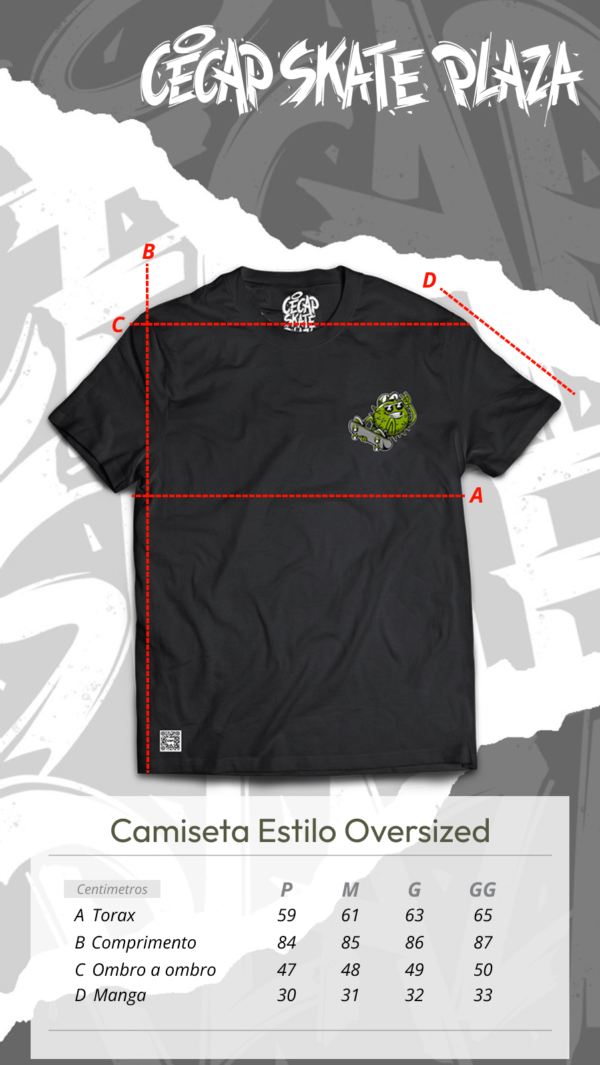 Medidas Camiseta Cecap Skate Plaza - Preta - Frente